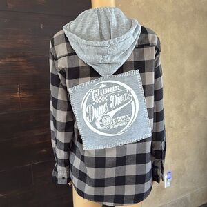 Upcycled Yago (Dune Diva's) Plaid Hoodie Shacket Size Men's Small